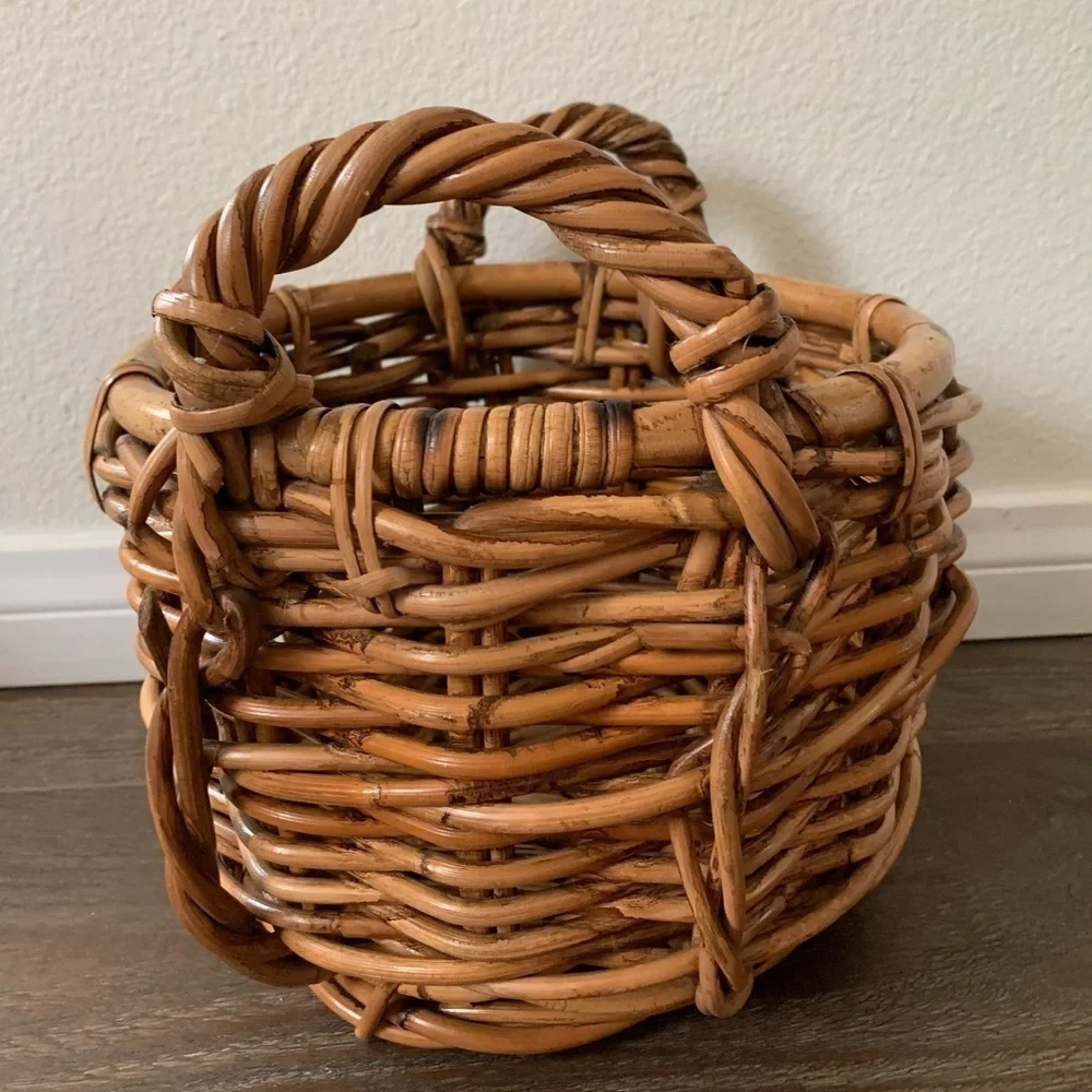 Handcrafted Brown Wicker Basket